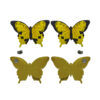 ARETES MARIPOSA AMARILLA PLANA COMPLETA