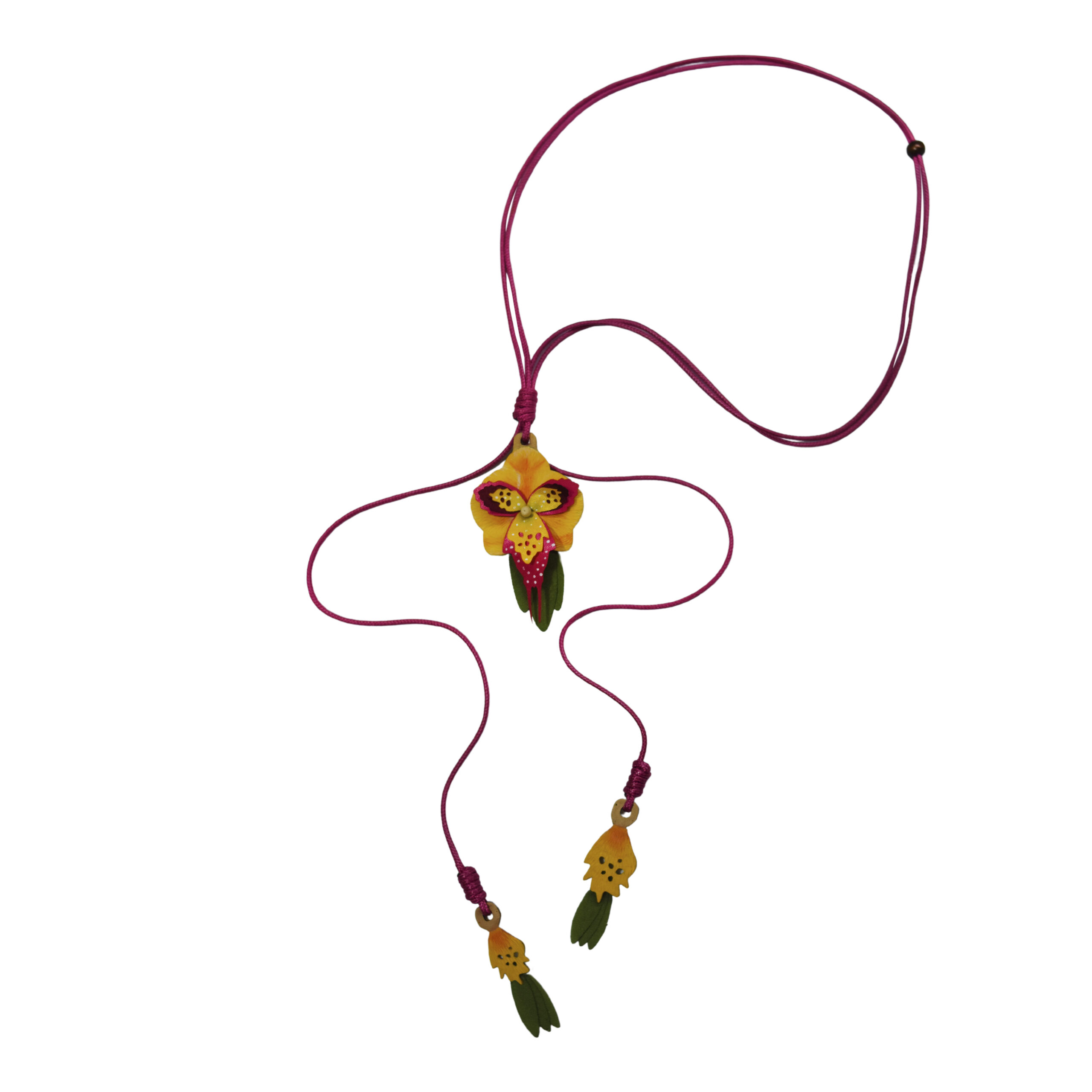 COLLAR ORQUIDEA AMARILLA GRANDE